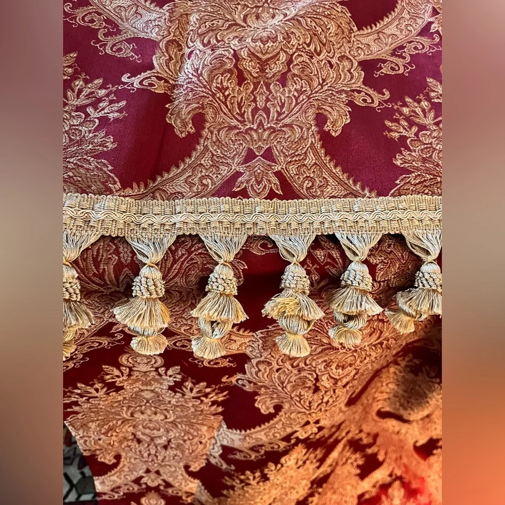 Beautiful Red and Gold Damask Croscill 1 Single Drapery Panel